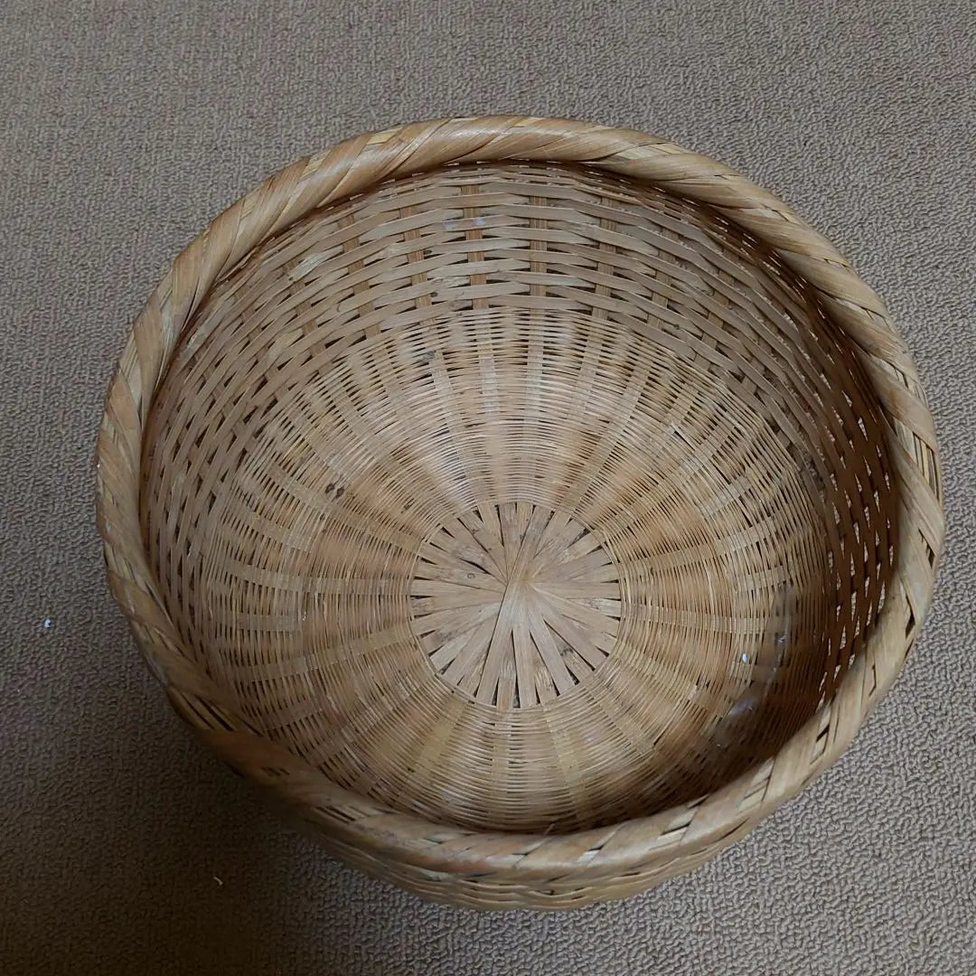 Cesta de bambú, cesta de bambú, hecha a mano, Showa retro, antigua