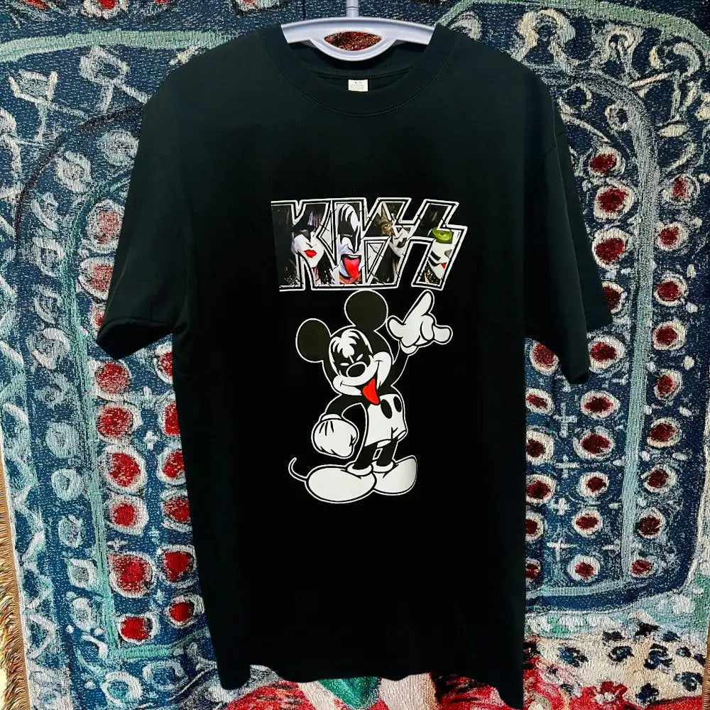 Band KISS Shirt T-Short Sleeve Men's Vintage Reprint L XL Black