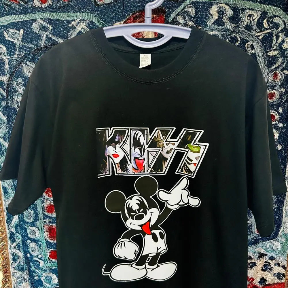 Band KISS Shirt T-Short Sleeve Men's Vintage Reprint L XL Black