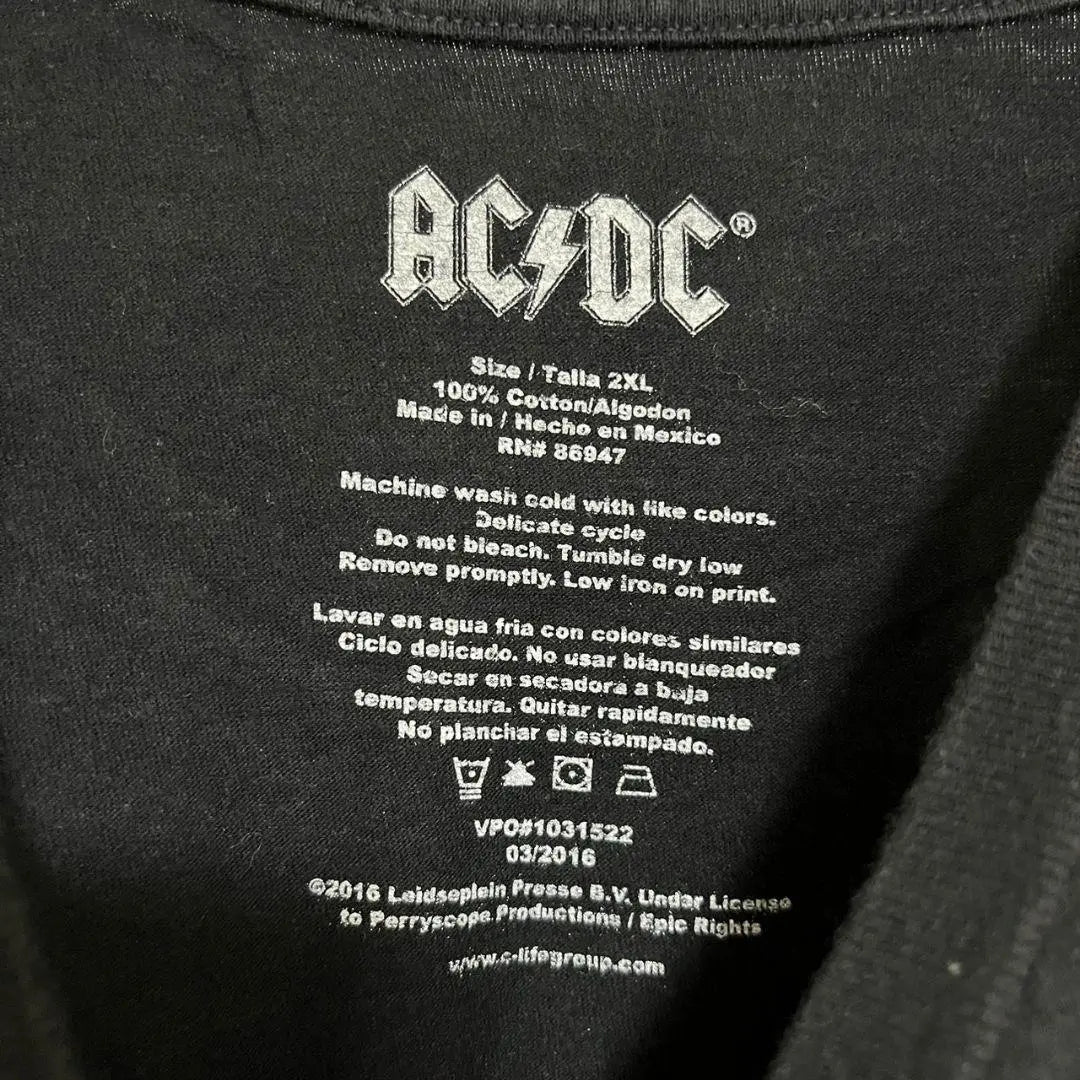 YAD3 [US Import] AC/DC T-shirt [Men's 2XL] Short sleeve black