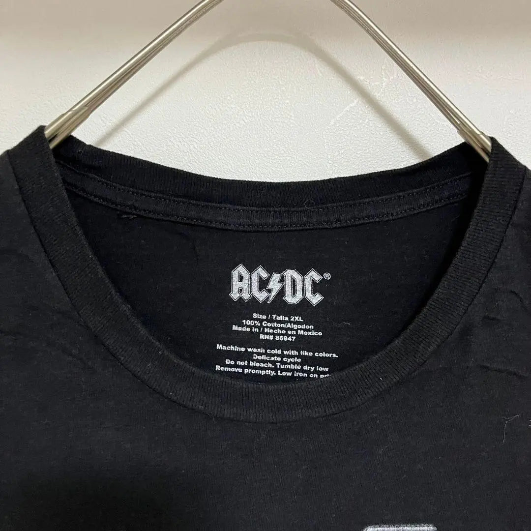 YAD3 [Importación de EE. UU.] Camiseta AC/DC [Talla 2XL para hombre] Manga corta negra