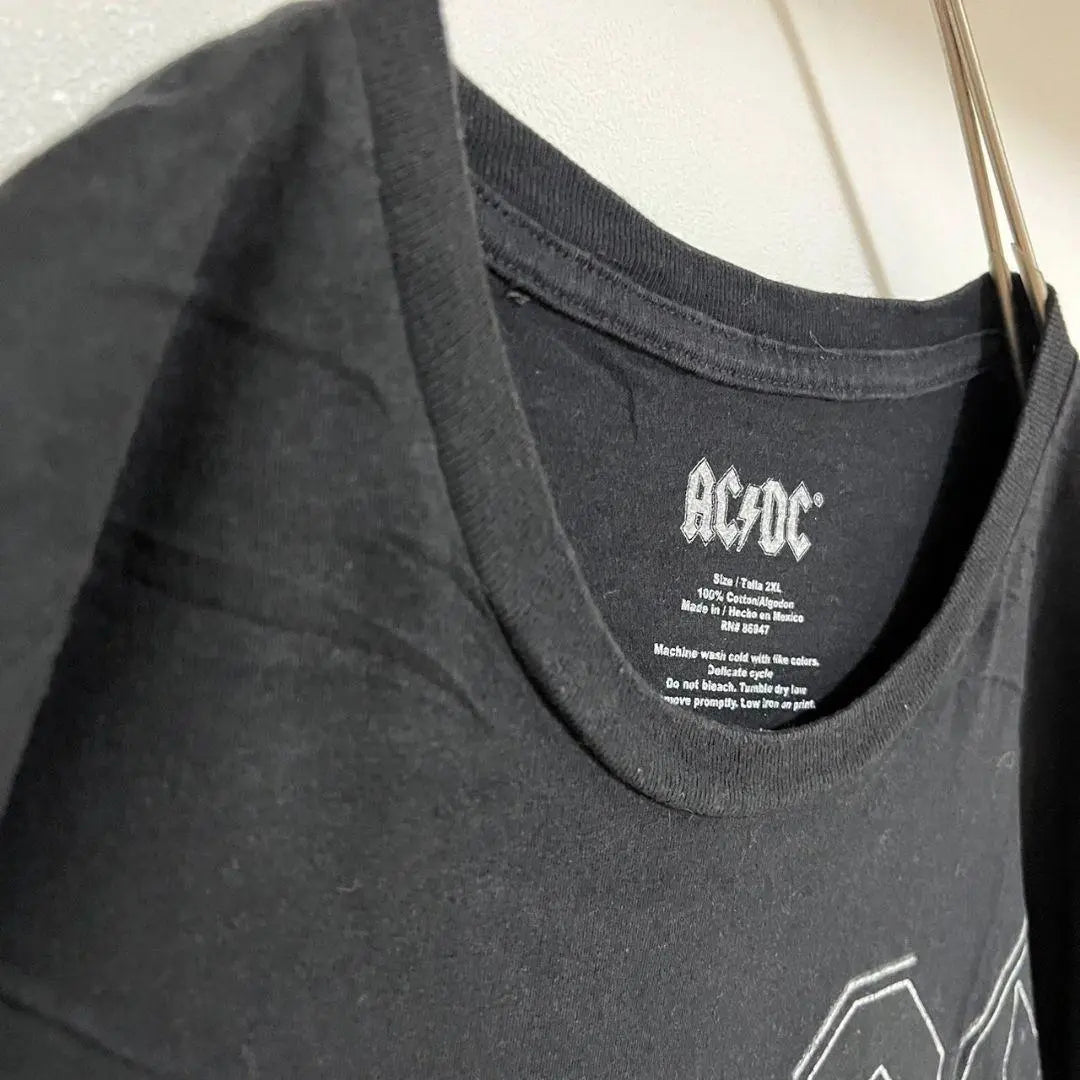 YAD3 [Importación de EE. UU.] Camiseta AC/DC [Talla 2XL para hombre] Manga corta negra