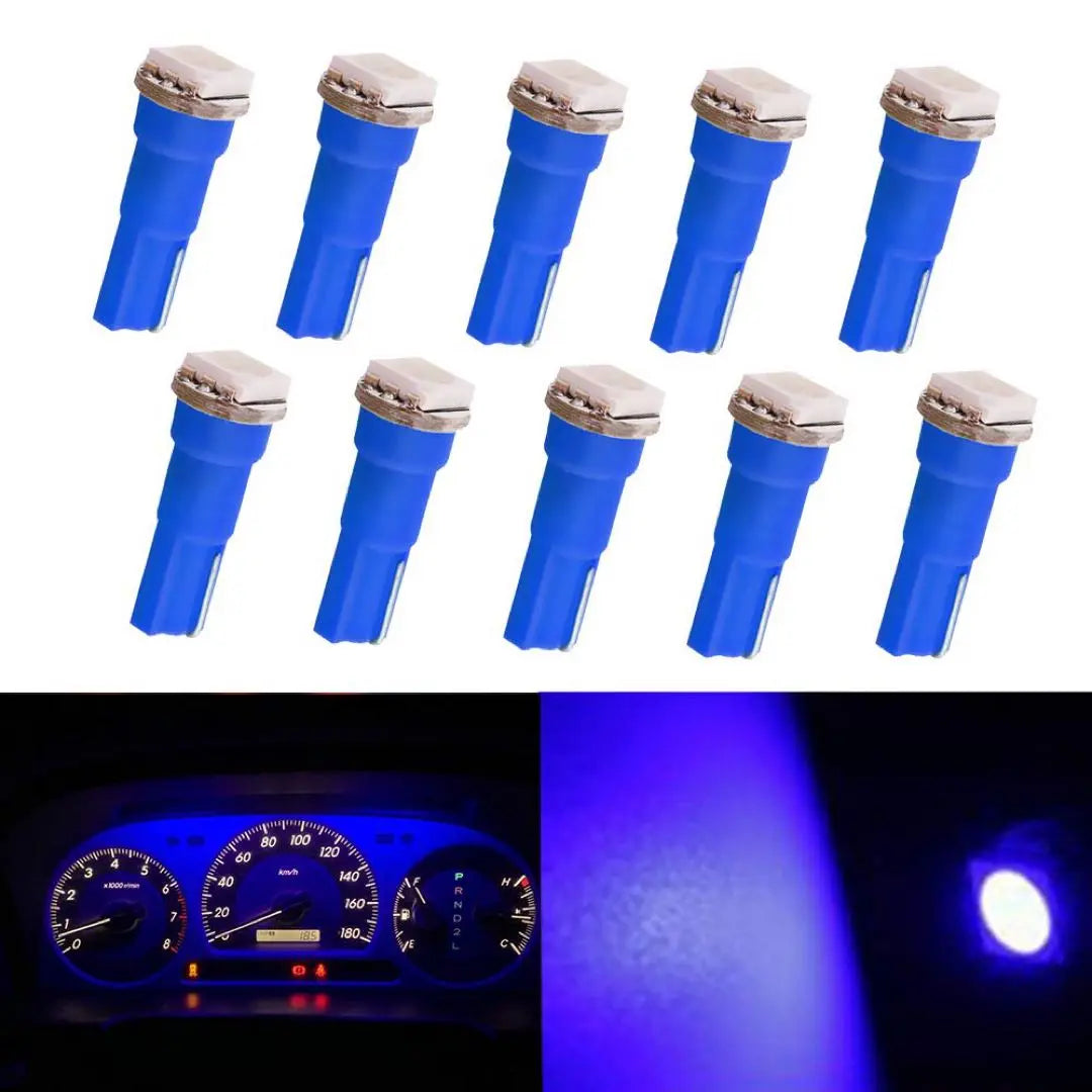 LED Wedge Bulb Interior Light Dashboard Lamp Blue 10pcs