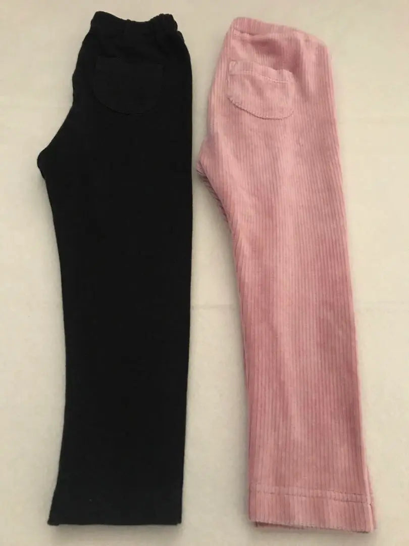 Conjunto de 2 piezas de leggings negros y rosas UNIQLO BABY 90