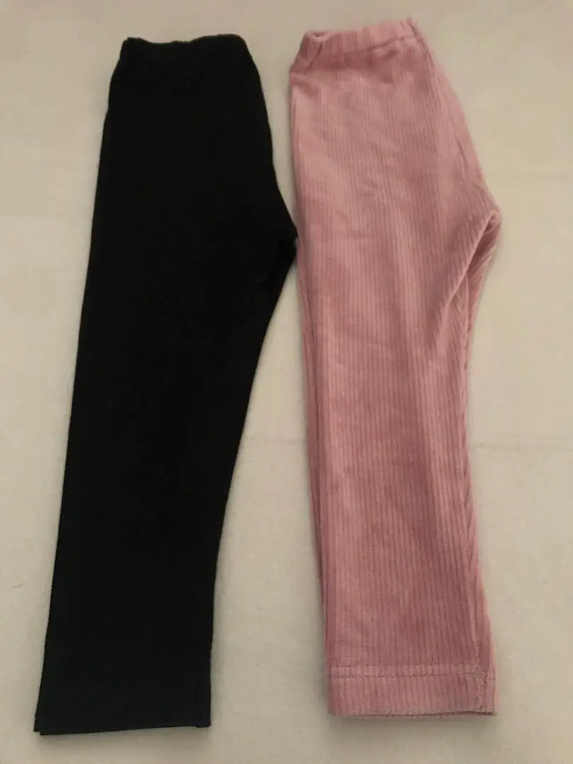 Conjunto de 2 piezas de leggings negros y rosas UNIQLO BABY 90