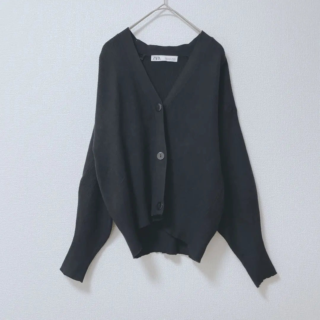 Zara Cardigan Knit Haori Haori Offica Ji Kajikajibuhem V neck M | ザラ　カーディガン　ニット　羽織　オフィカジ　ビジカジ　リブヘム　Vネック　M