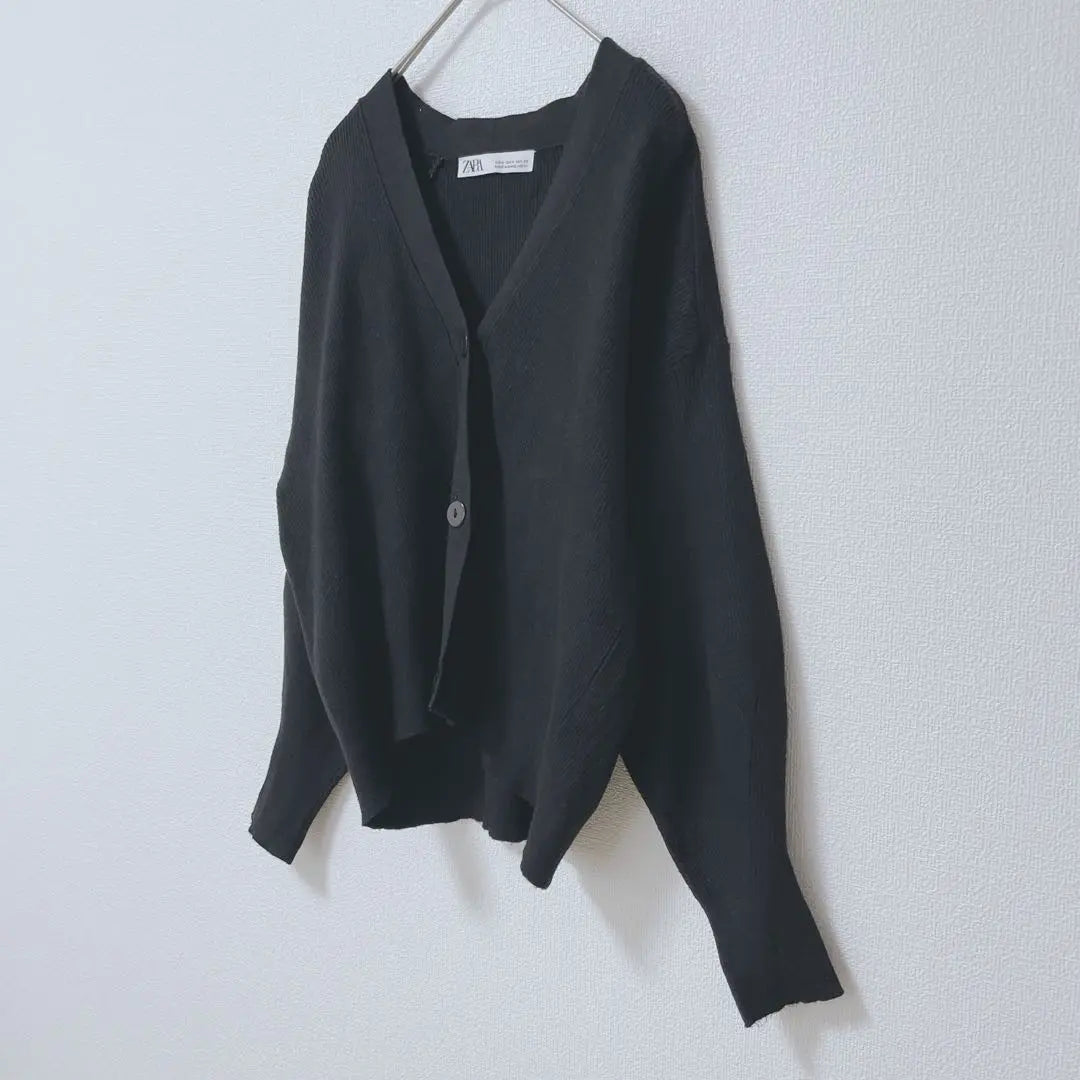 Zara Cardigan Knit Haori Haori Offica Ji Kajikajibuhem V neck M | ザラ　カーディガン　ニット　羽織　オフィカジ　ビジカジ　リブヘム　Vネック　M