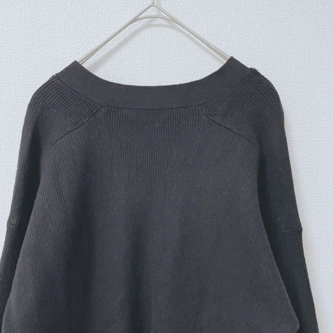 Zara Cardigan Knit Haori Haori Offica Ji Kajikajibuhem V neck M | ザラ　カーディガン　ニット　羽織　オフィカジ　ビジカジ　リブヘム　Vネック　M