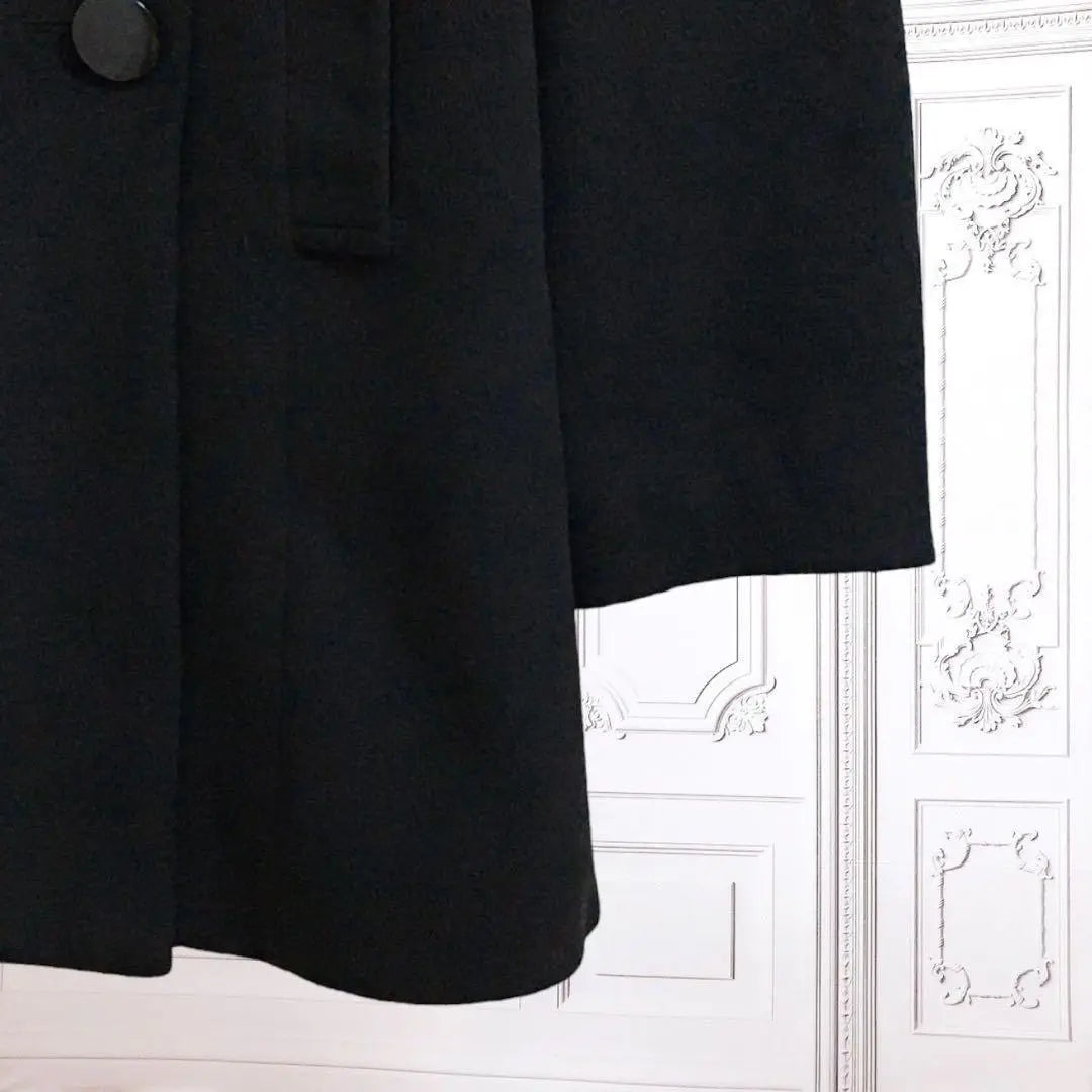 Coat "Graphie" [M] Black/Black Plain Big Color Mid-length Commuting Autumn/Winter