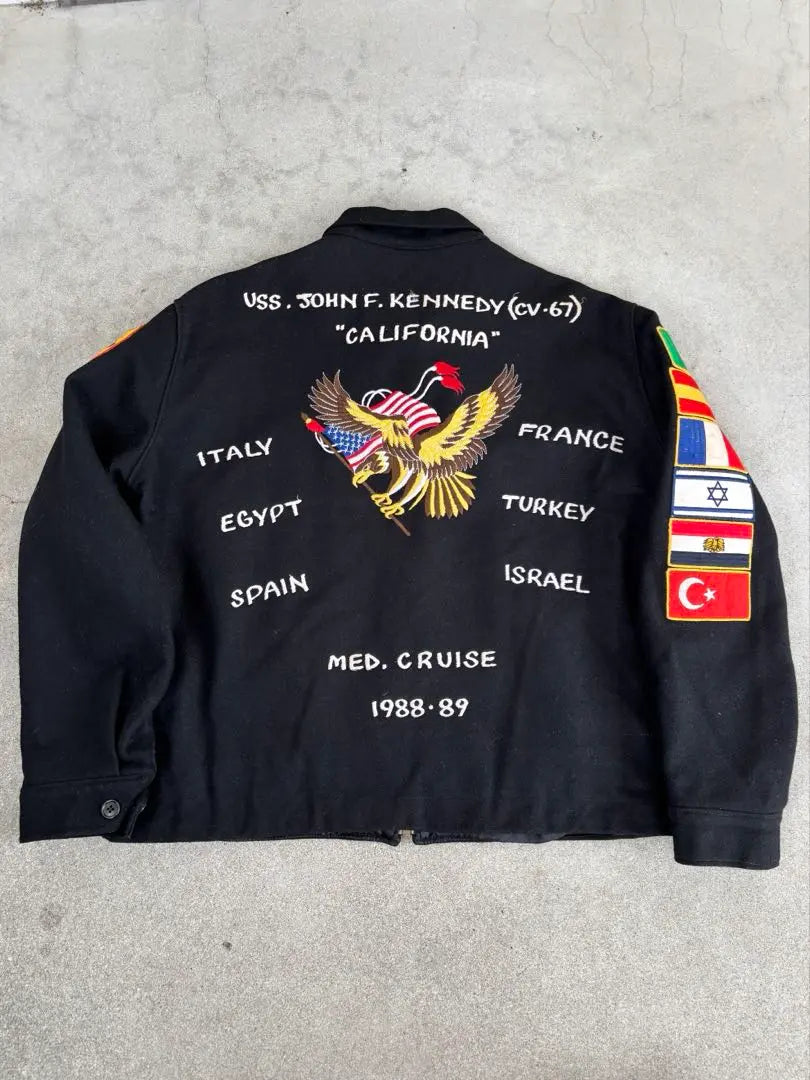 Big Size [80s] US.NAVY Tour Jacket Sukajan Souvenir