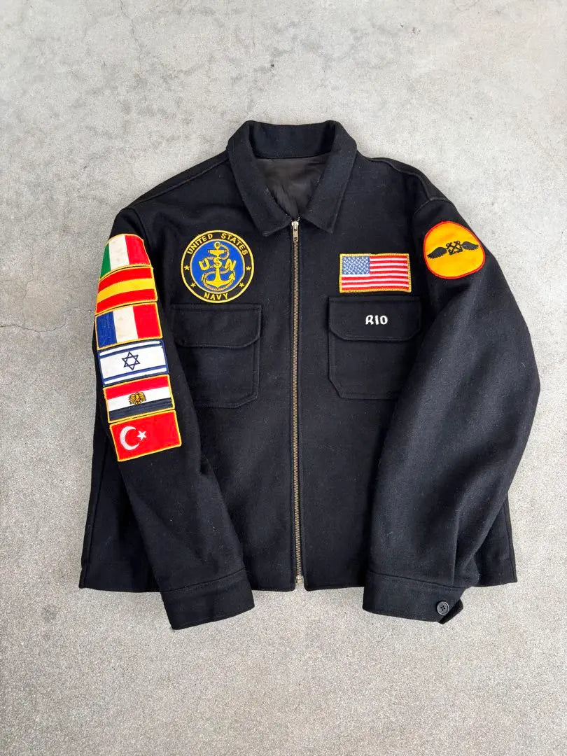 Big Size [80s] US.NAVY Tour Jacket Sukajan Souvenir