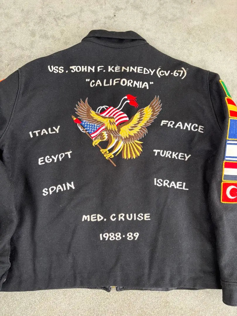 Big Size [80s] US.NAVY Tour Jacket Sukajan Souvenir