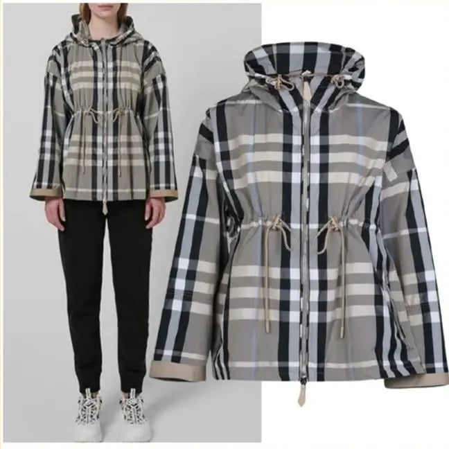 BURBERRY LONDON Burberry check nylon hooded jacket