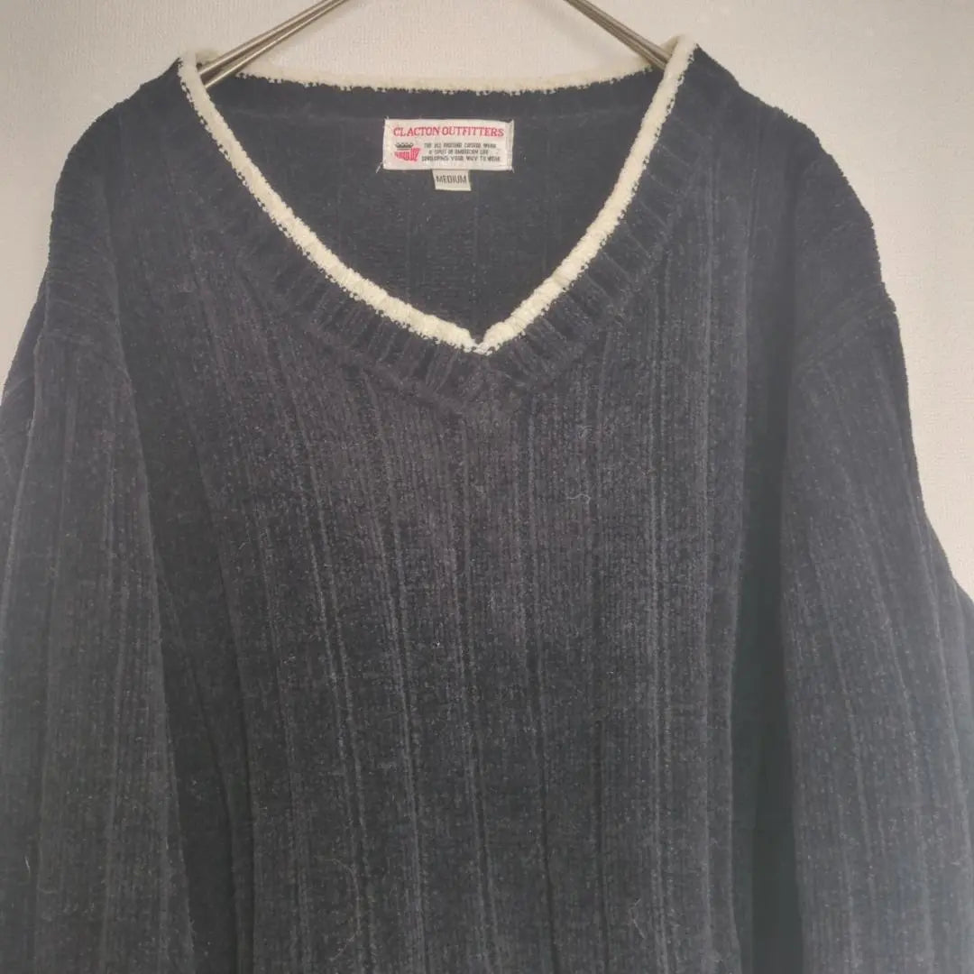 Rib Knit Sweater Long Sleeve Beauty Fashionable V -neck Loose Fall / Winter | リブニット　セーター　長袖　美品　お洒落　Vネック　ゆったり　女っぽ　秋冬