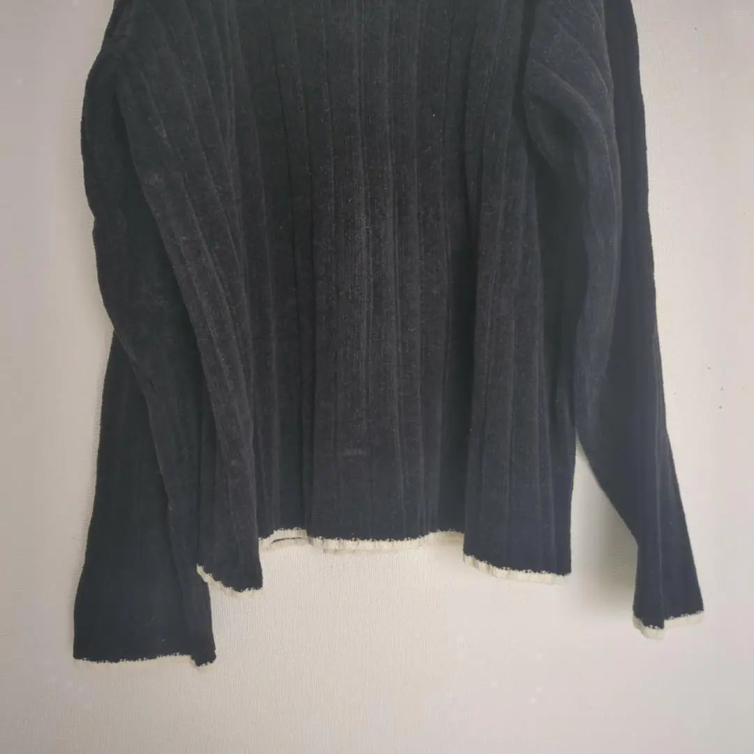 Rib Knit Sweater Long Sleeve Beauty Fashionable V -neck Loose Fall / Winter | リブニット　セーター　長袖　美品　お洒落　Vネック　ゆったり　女っぽ　秋冬