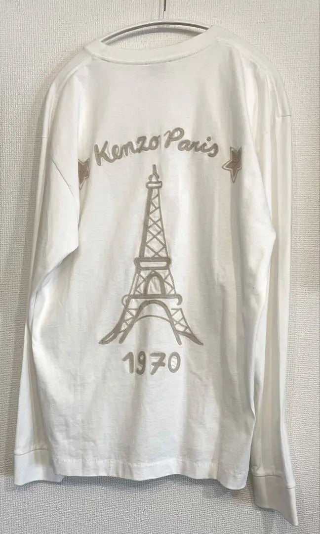 KENZO Embroidered Long Sleeve T-shirt Eiffel Tower Embroidery M | KENZO エンブロイダリーロングスリーブTシャツ　エッフェル塔刺繍M