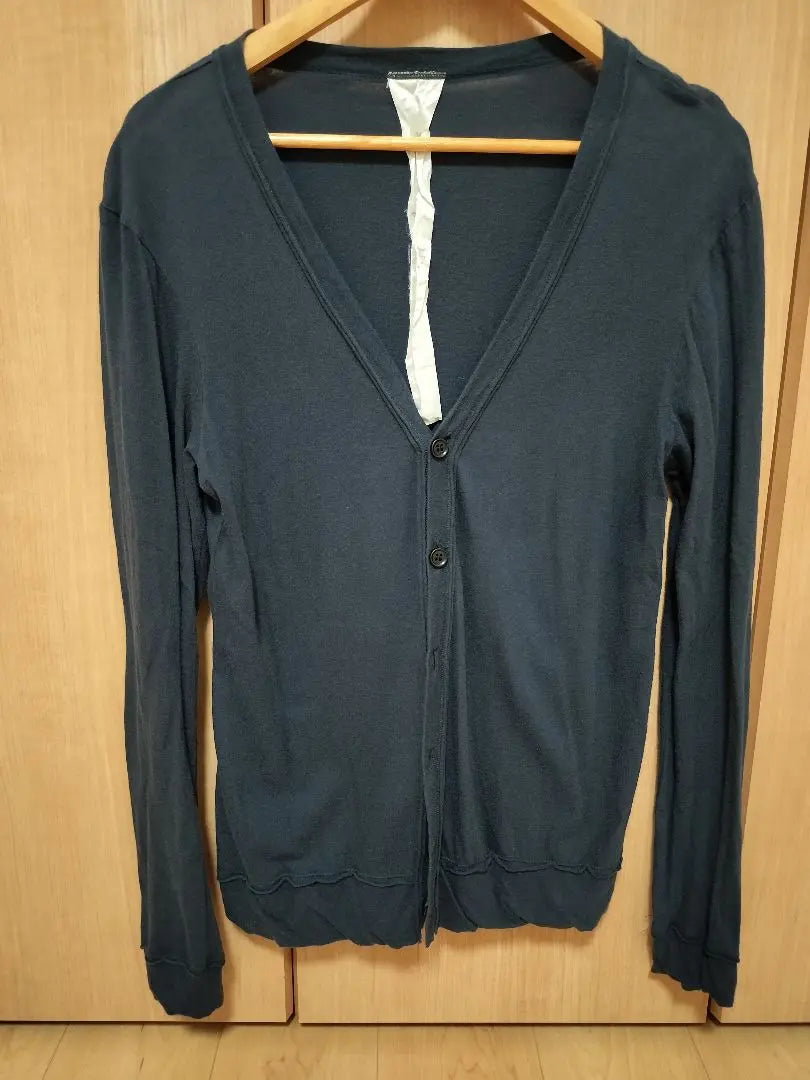 Domestic brand dark blue V-neck cardigan M size