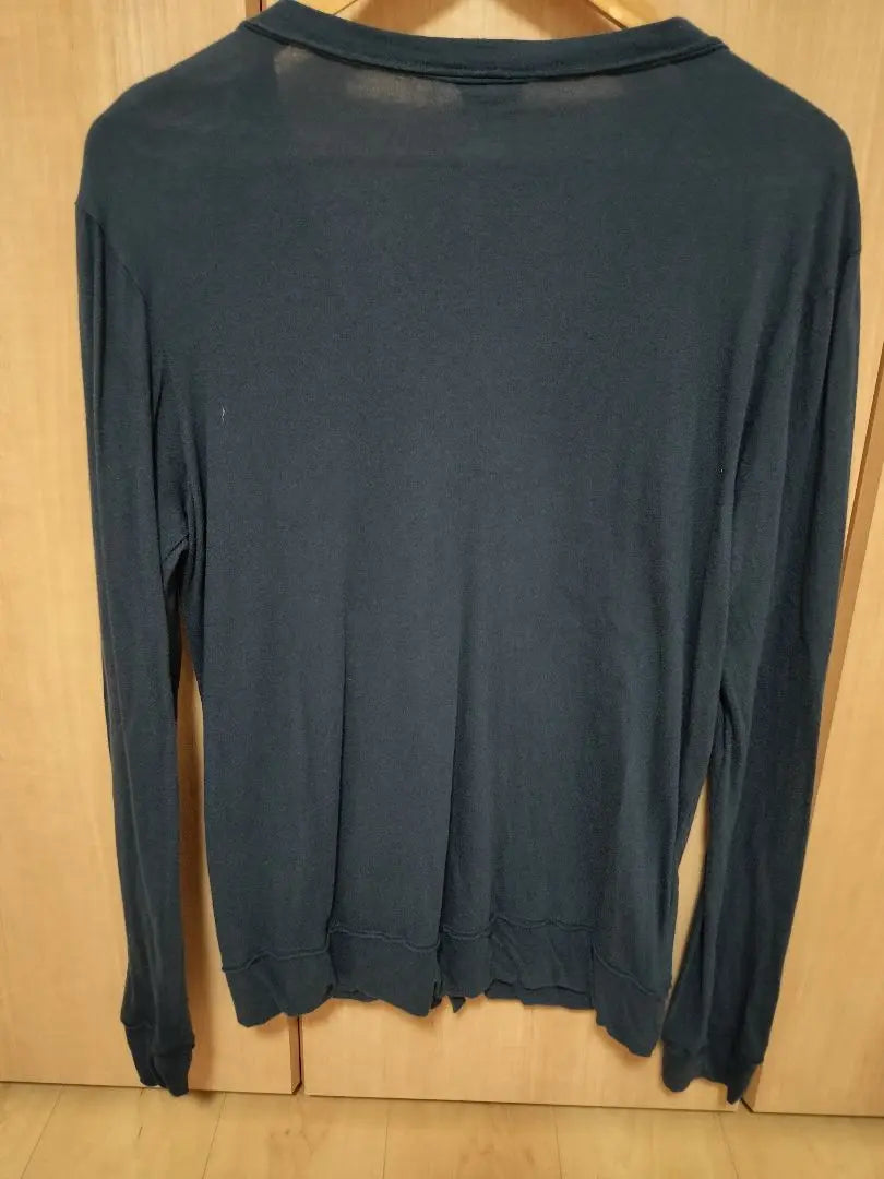 Domestic brand dark blue V-neck cardigan M size