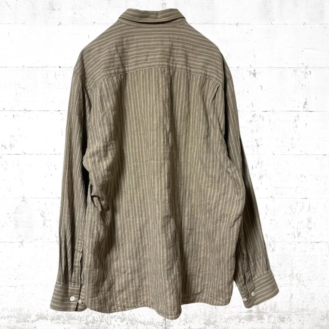 BOTT Long Sleeve Stripe Pullover Shirt L Size Earth Collar