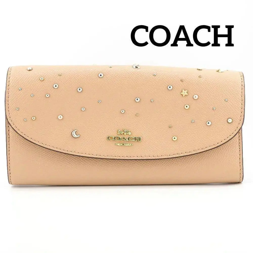 COACH F29442 Studded Leather With Celestial Long Wallet