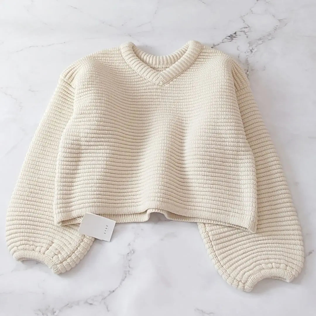 Unused Etroukyo Ring Neck Box Knit Pull Over -off White | 未使用 エトレトウキョウ リングネック BOXニットプルオーバー オフホワイト