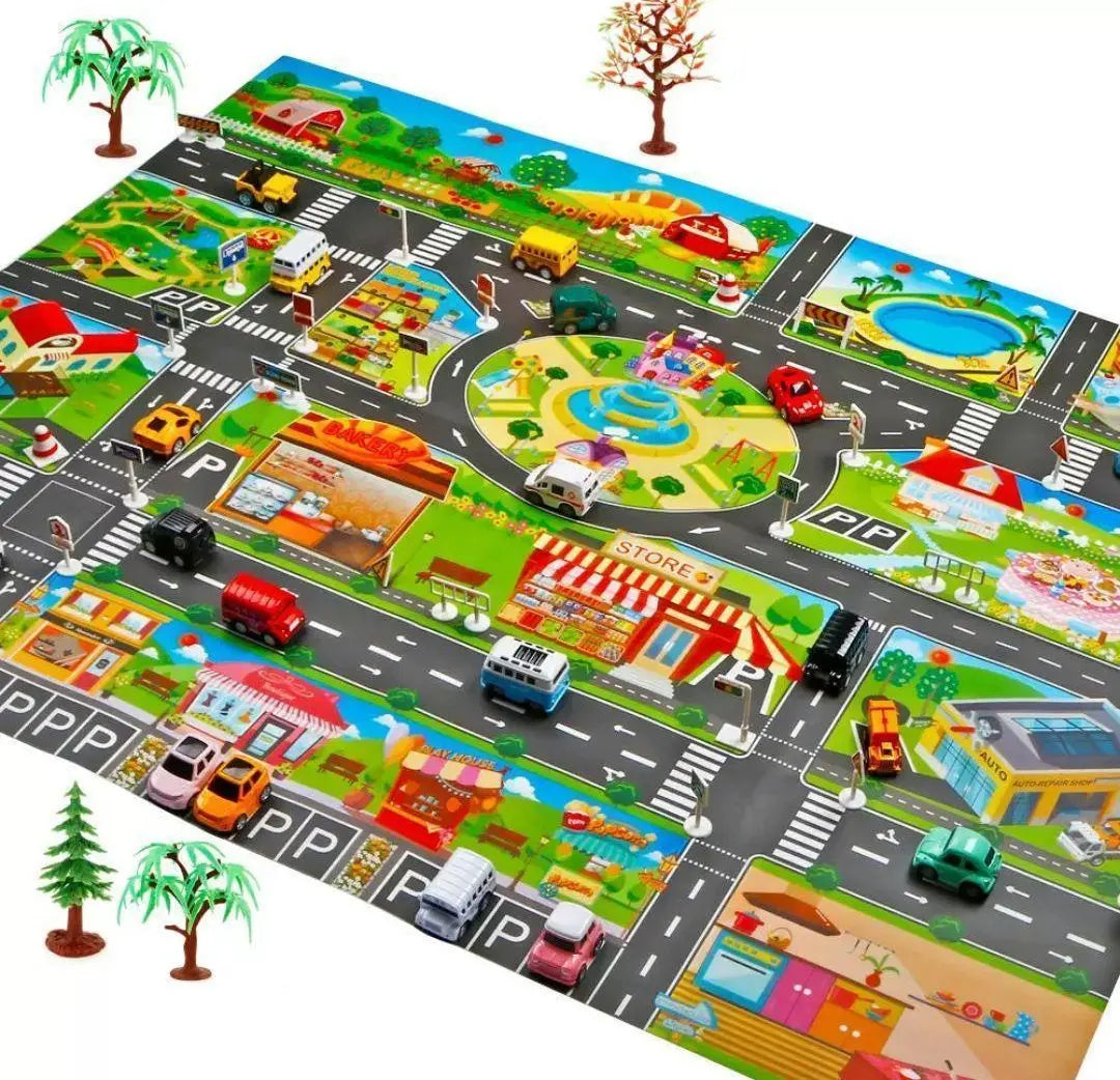 [Carretera] Alfombra de juego para coche, juguete educativo, mapa en inglés de Tomica, 130 cm