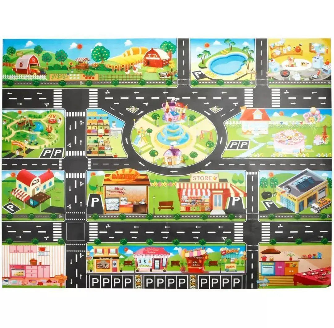 [Road] Playmat Car Educational Toy Tomica Toy English Map 130cm