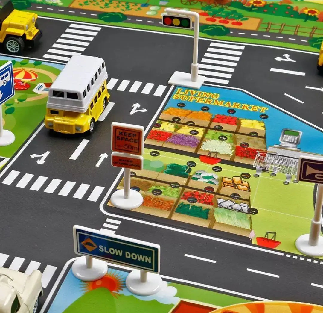 [Carretera] Alfombra de juego para coche, juguete educativo, mapa en inglés de Tomica, 130 cm