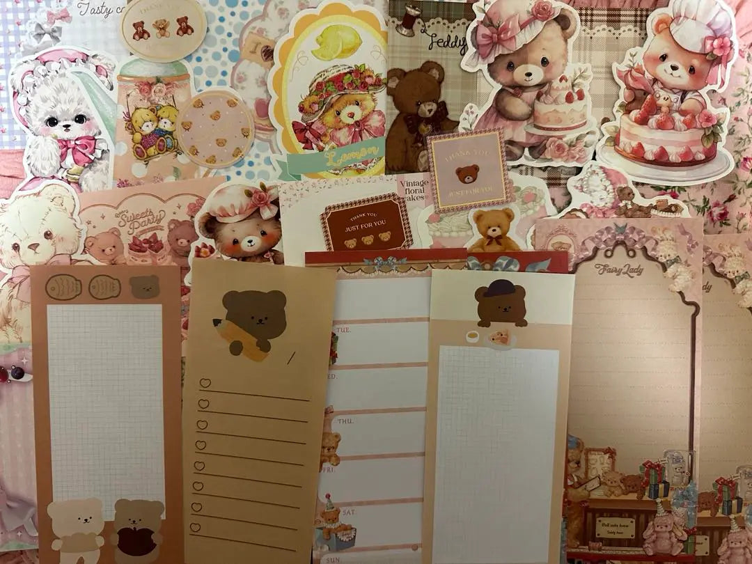 Pegatinas y notas con forma de oso ♡ Entrega por separado ①♡ Juego de 120 hojas