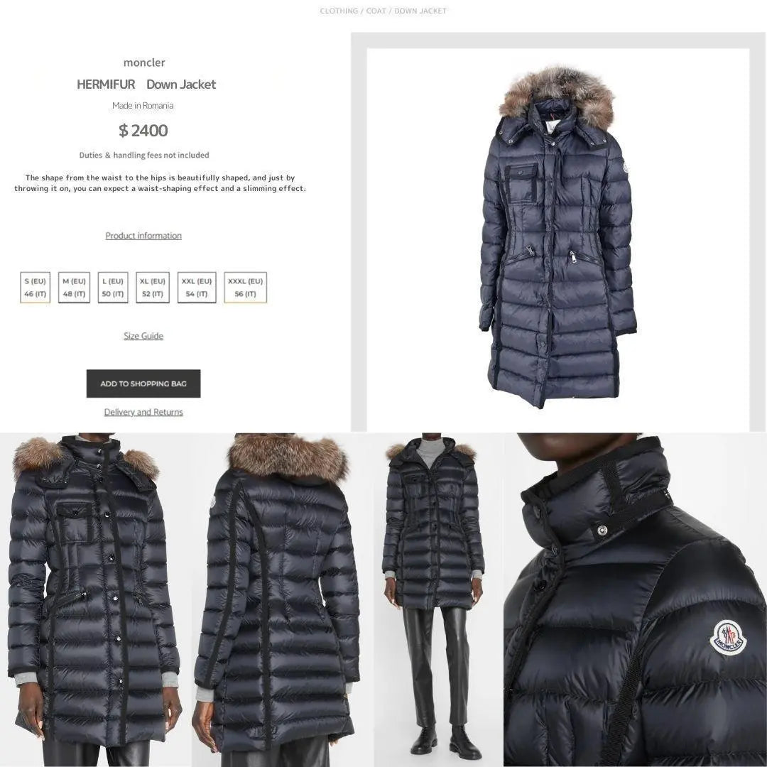 Nueva etiqueta sin usar ☆ Chaqueta de plumas MONCLER HERMIFUR TG4 | 新品未使用タグ付き☆MONCLER HERMIFUR ダウンジャケット TG4