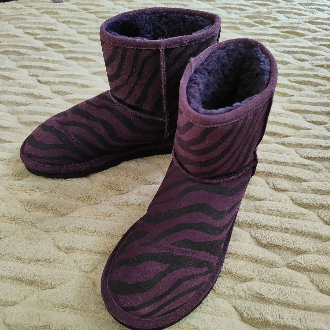 Hysteric Glamour Sheepskin Boots Zebra Pattern