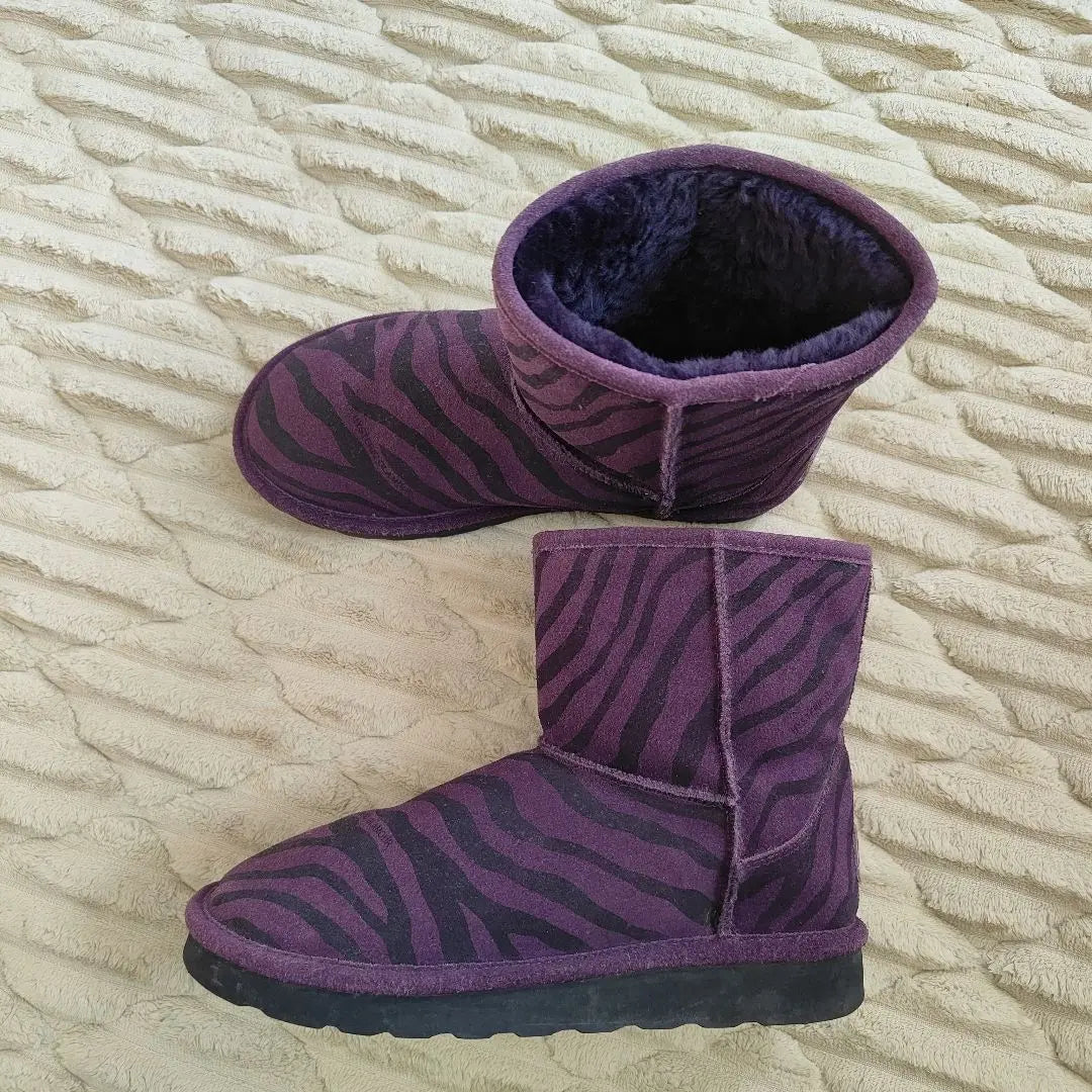 Hysteric Glamour Sheepskin Boots Zebra Pattern