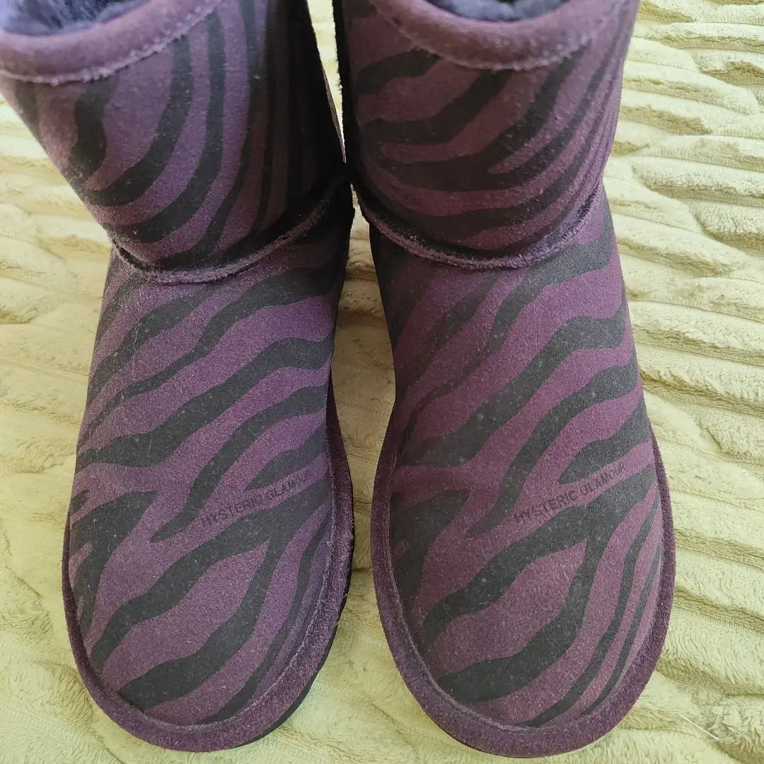 Hysteric Glamour Sheepskin Boots Zebra Pattern