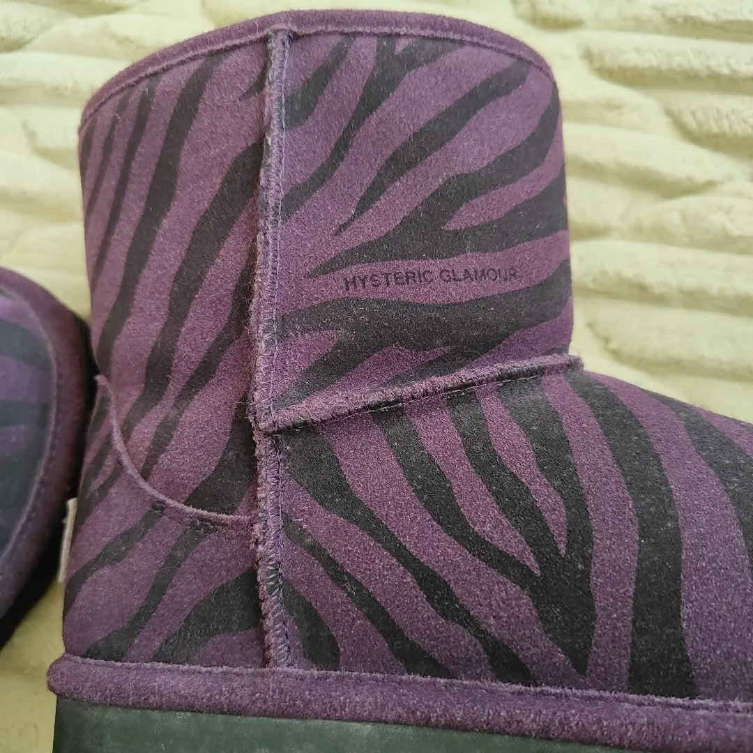 Hysteric Glamour Sheepskin Boots Zebra Pattern