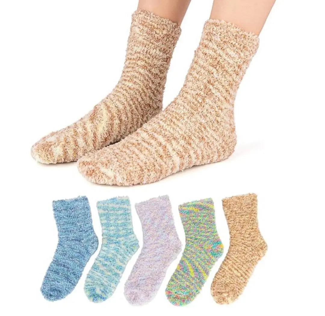 ☘️ 5 pairs of room socks, socks, warm, fluffy, thick, loungewear, winter, loose