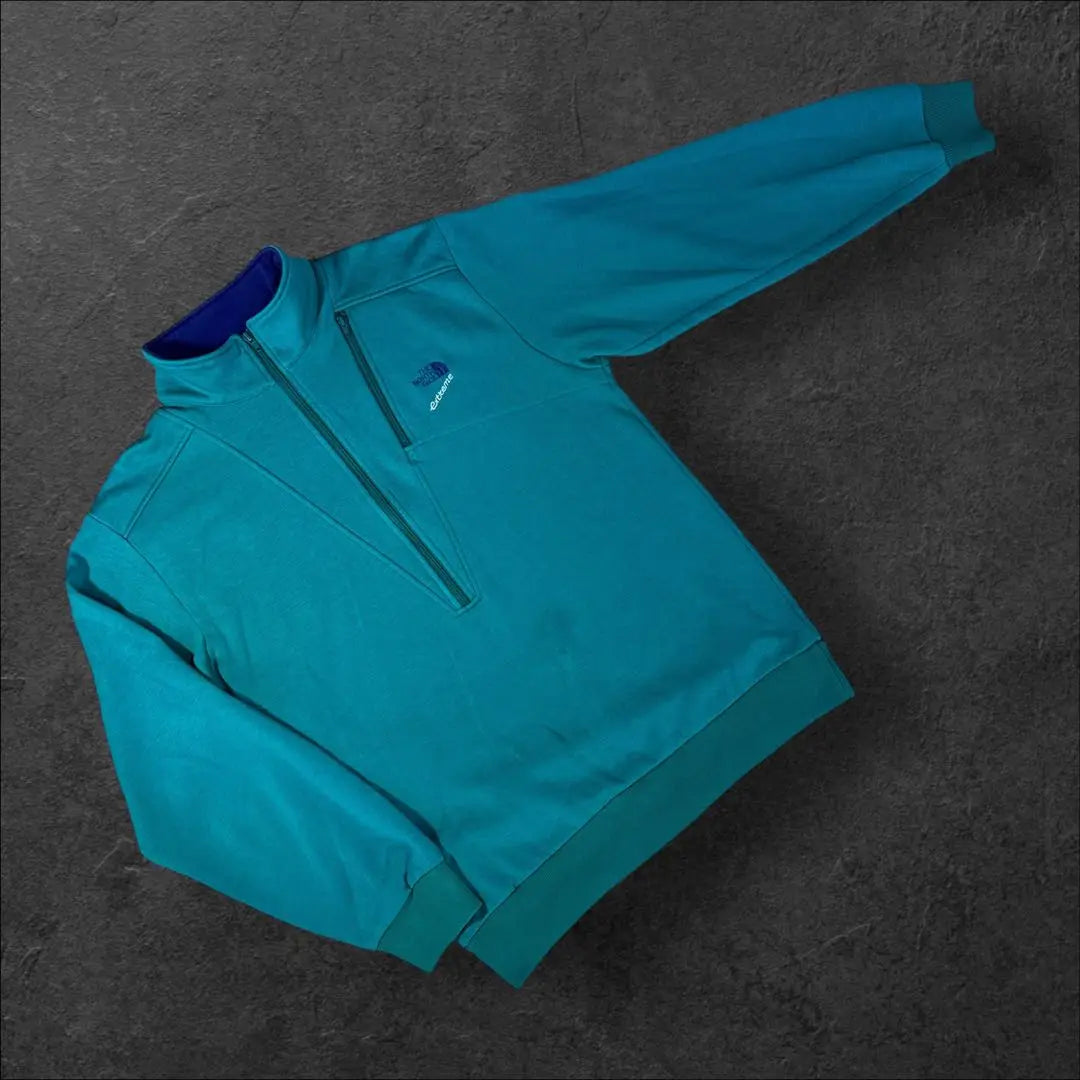 North Face 90s extreme half zip sweatshirt turquoise