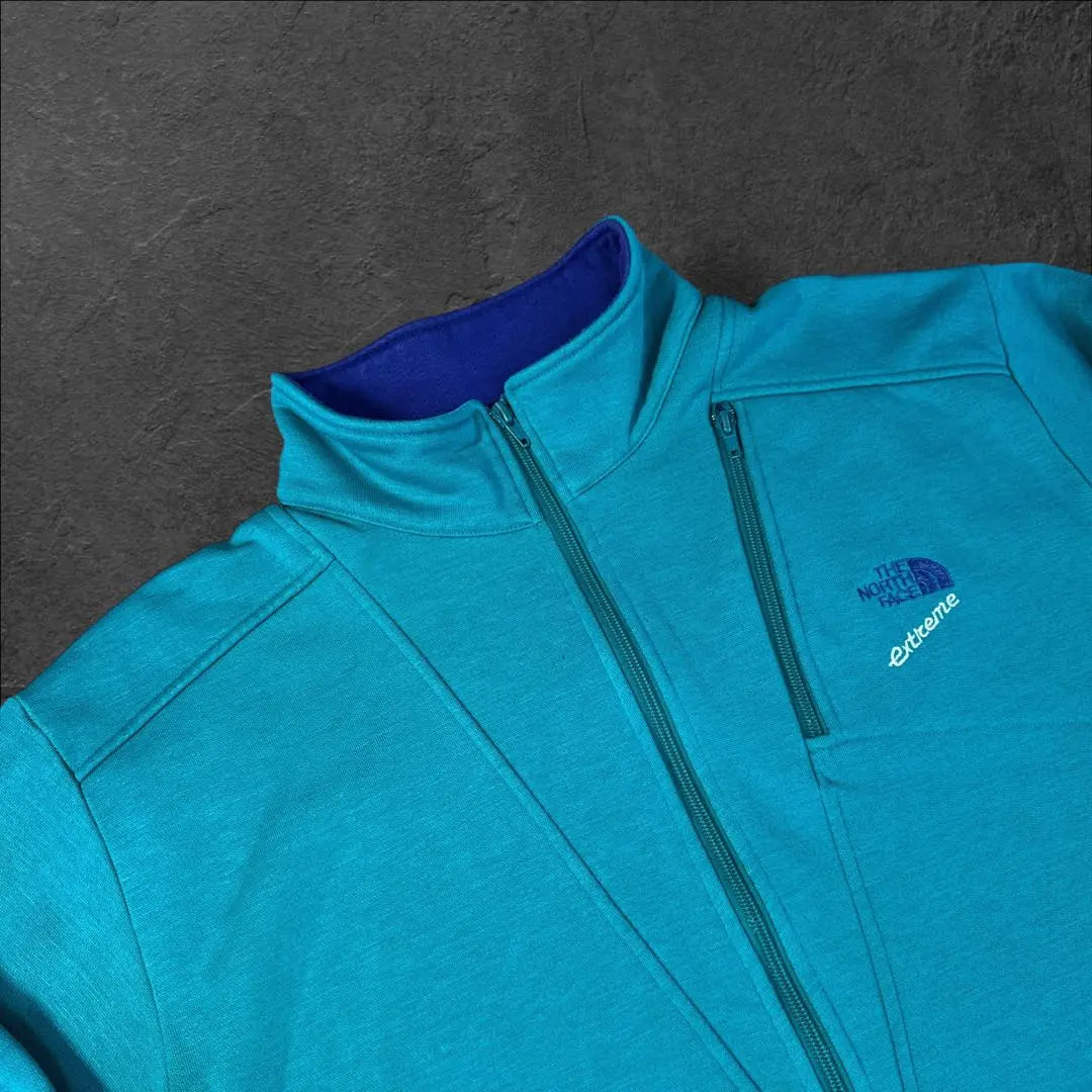 North Face 90s extreme half zip sweatshirt turquoise