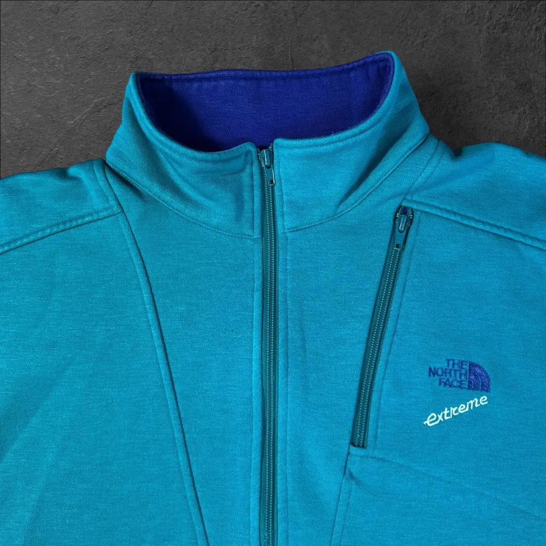 North Face 90s extreme half zip sweatshirt turquoise