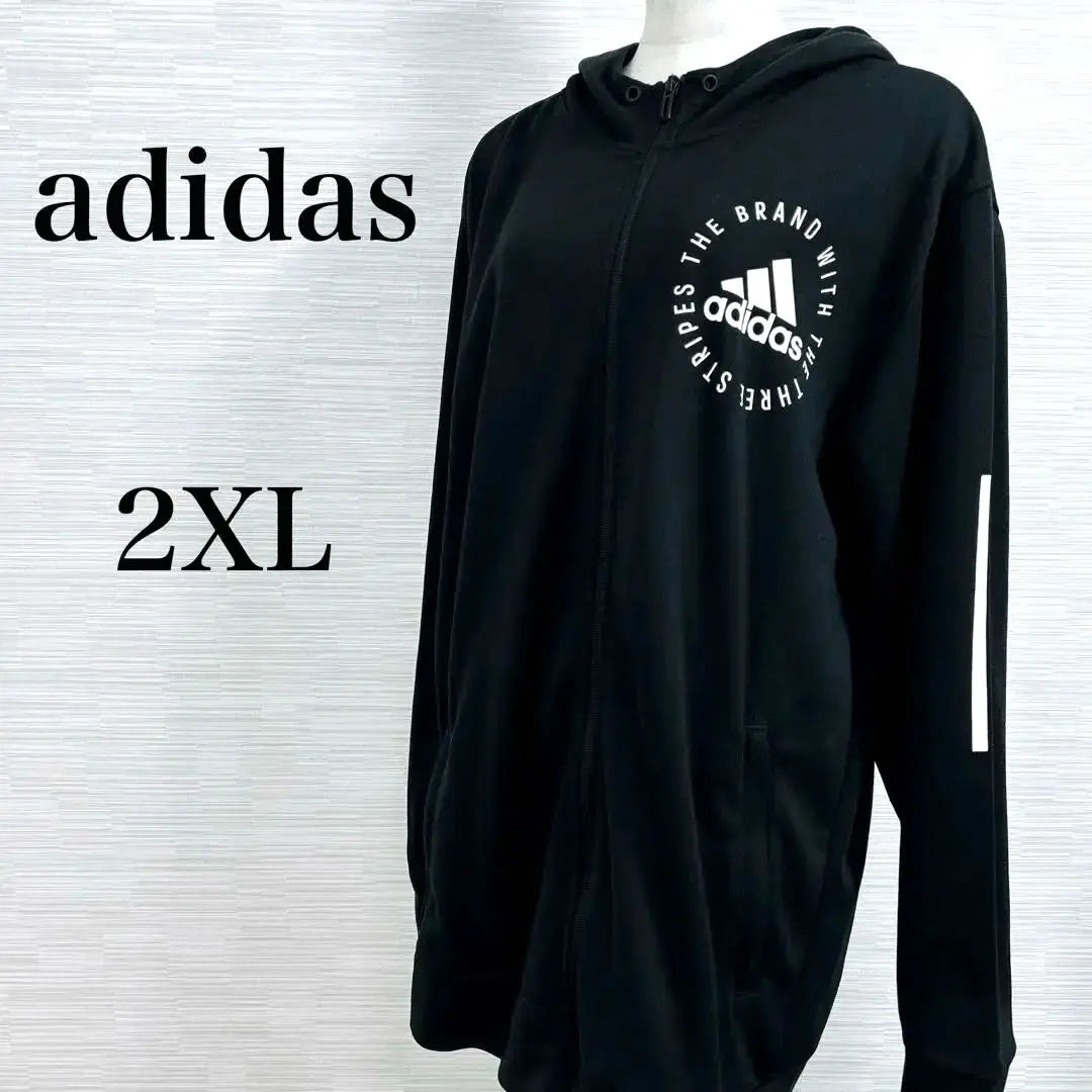 ★Beautiful condition Adidas hoodie black 2XL large size