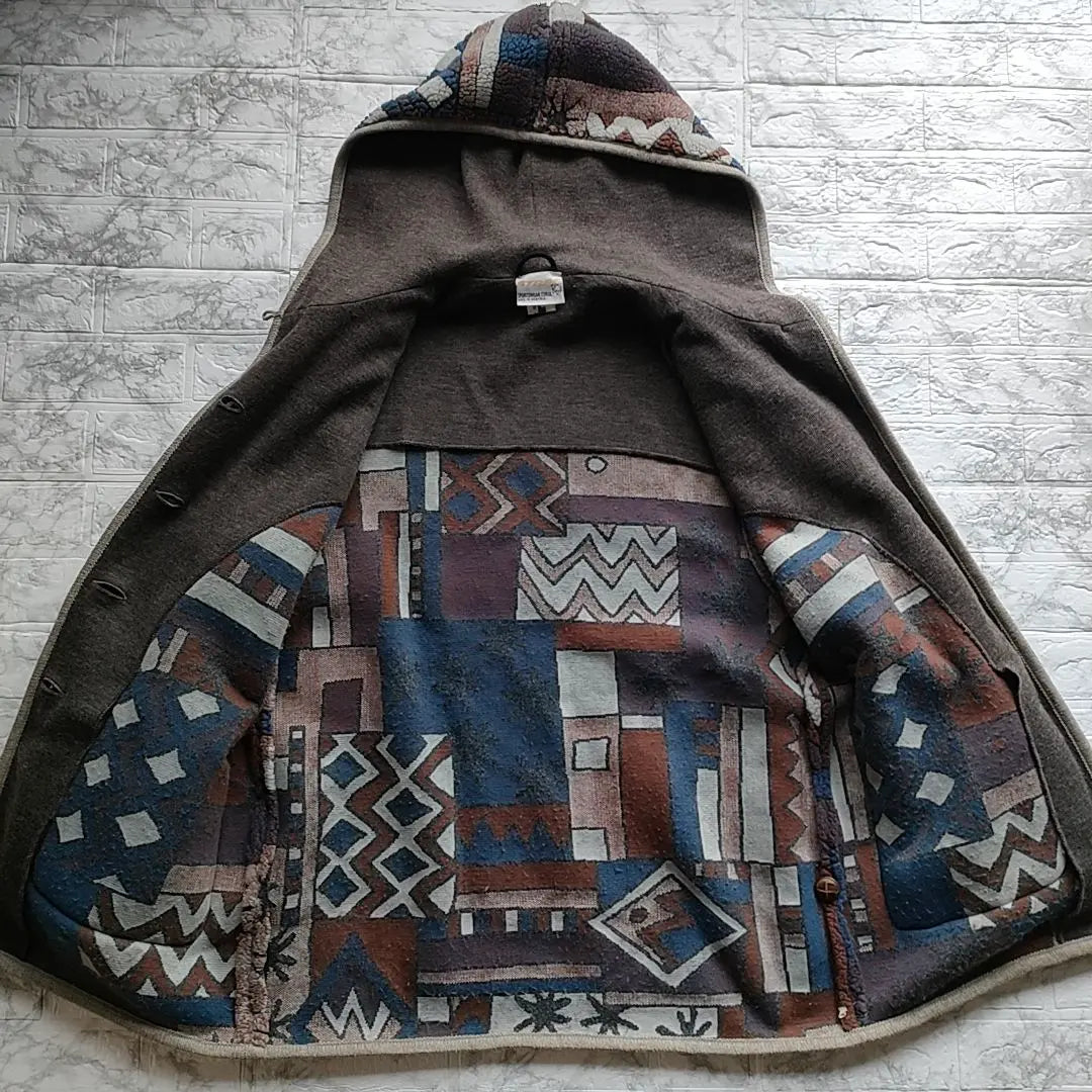 [Rare Design] STAPF Tyrolean Boa Knit Coat Walnut Button Hoodie