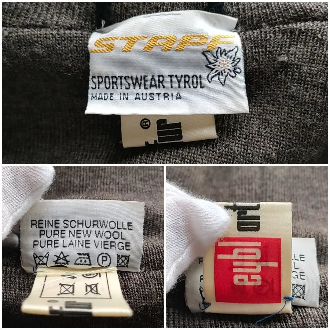 [Rare Design] STAPF Tyrolean Boa Knit Coat Walnut Button Hoodie