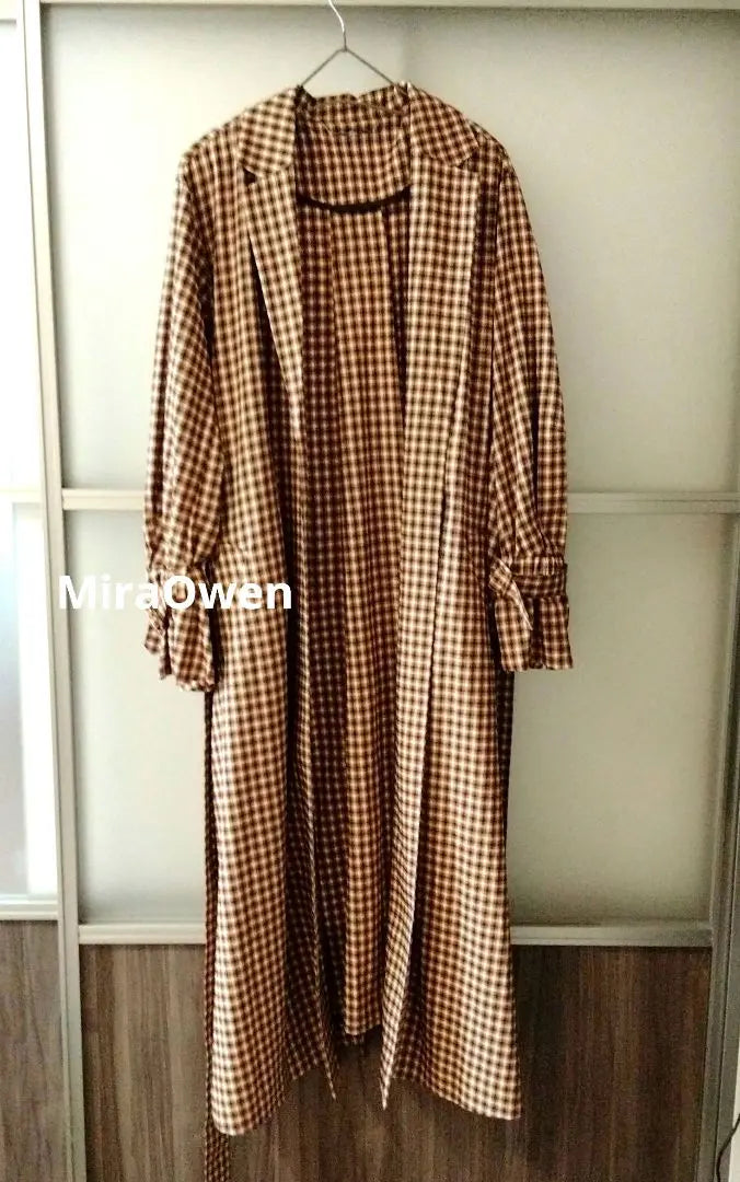 [Good condition] Mila Owen Volume Sleeve Check Chester Coat 0