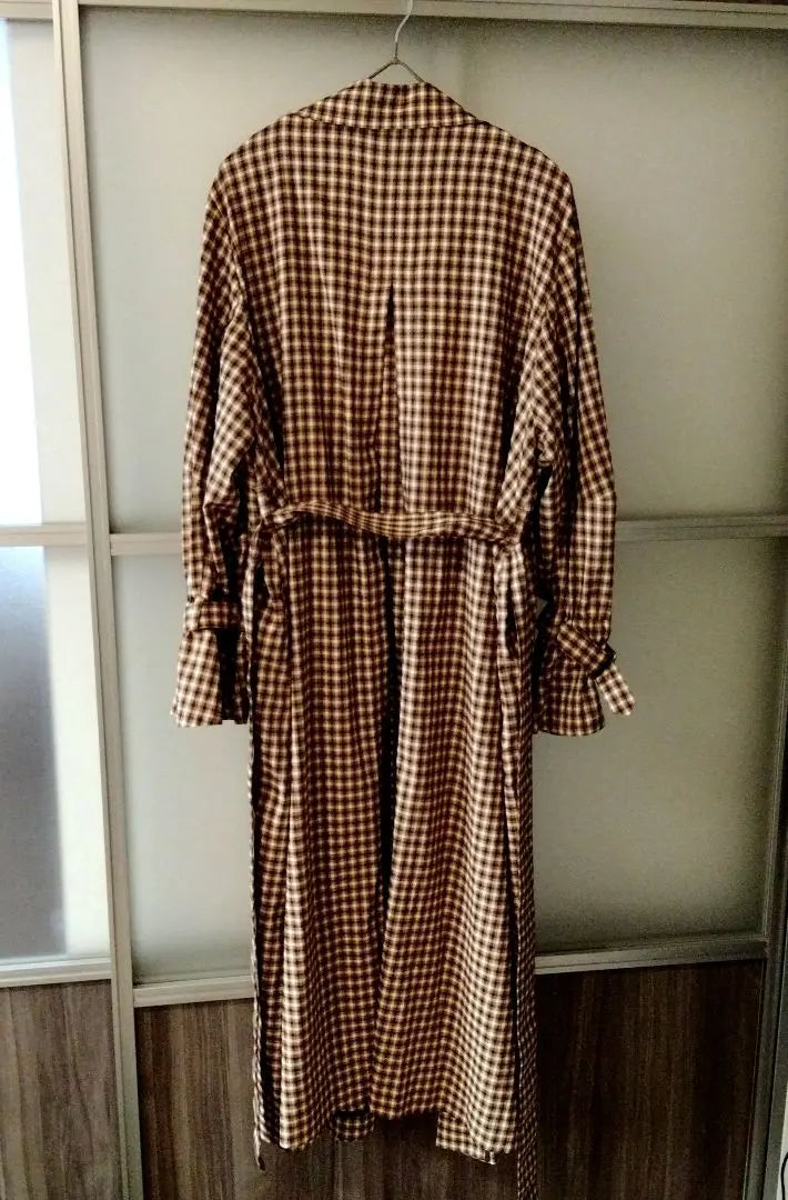 [Good condition] Mila Owen Volume Sleeve Check Chester Coat 0