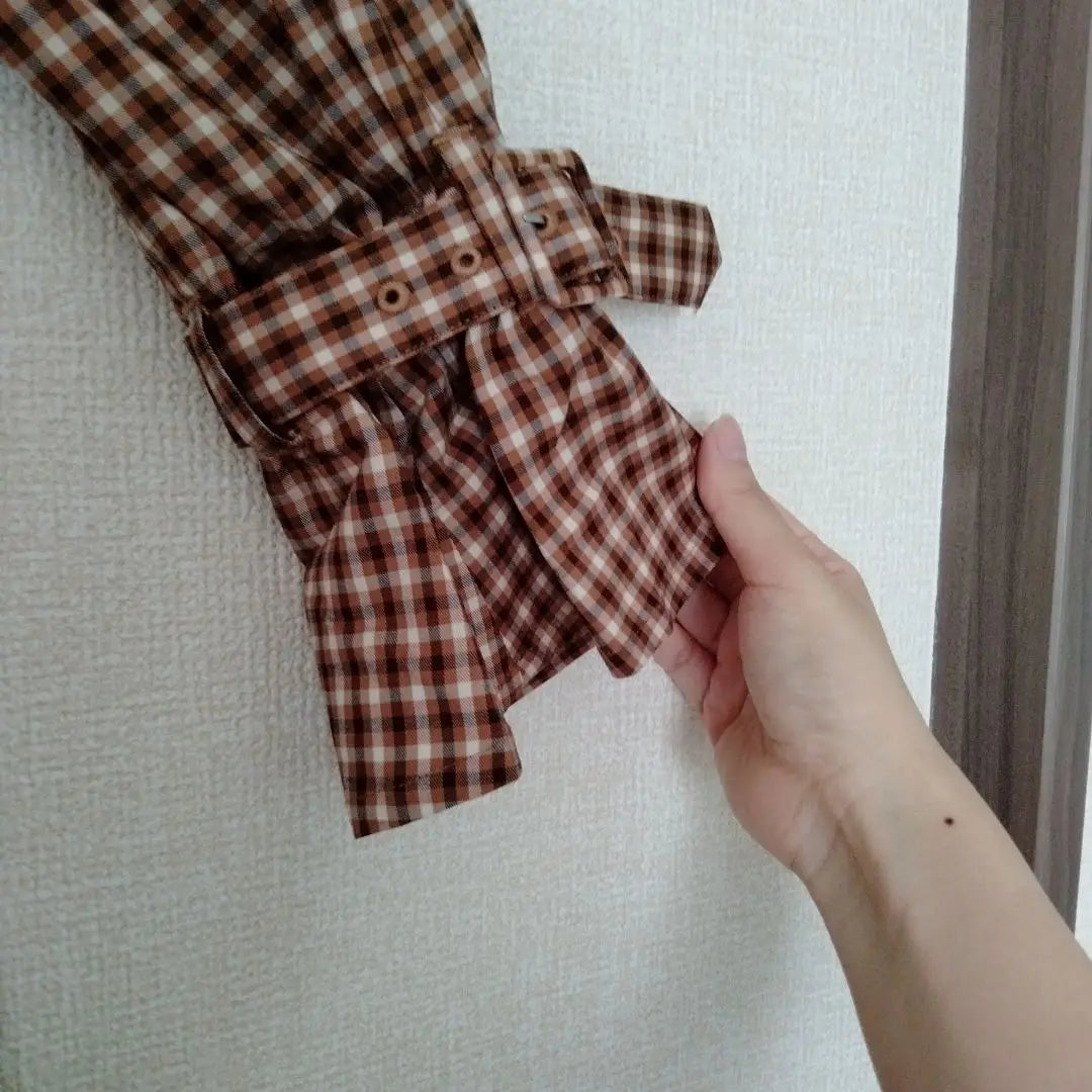 [Good condition] Mila Owen Volume Sleeve Check Chester Coat 0