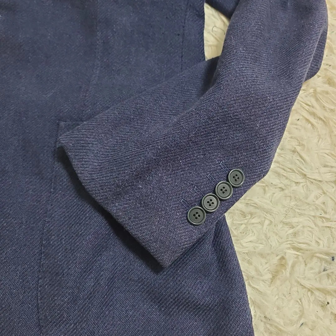 Beams F L equivalent, stepped tailored jacket, navy, wool, 95