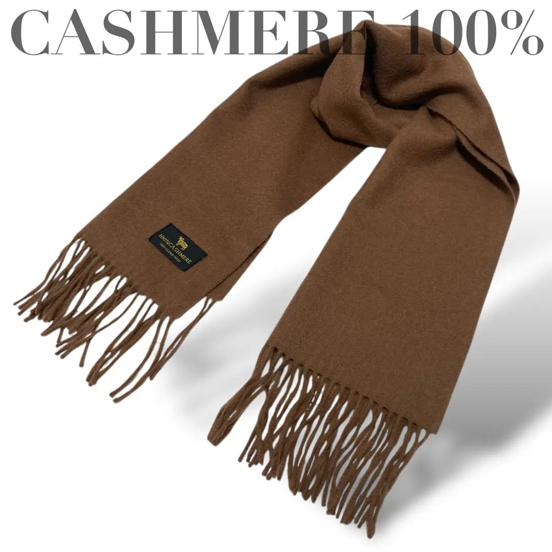 [Good condition] 100% cashmere scarf camel men's women's unisex