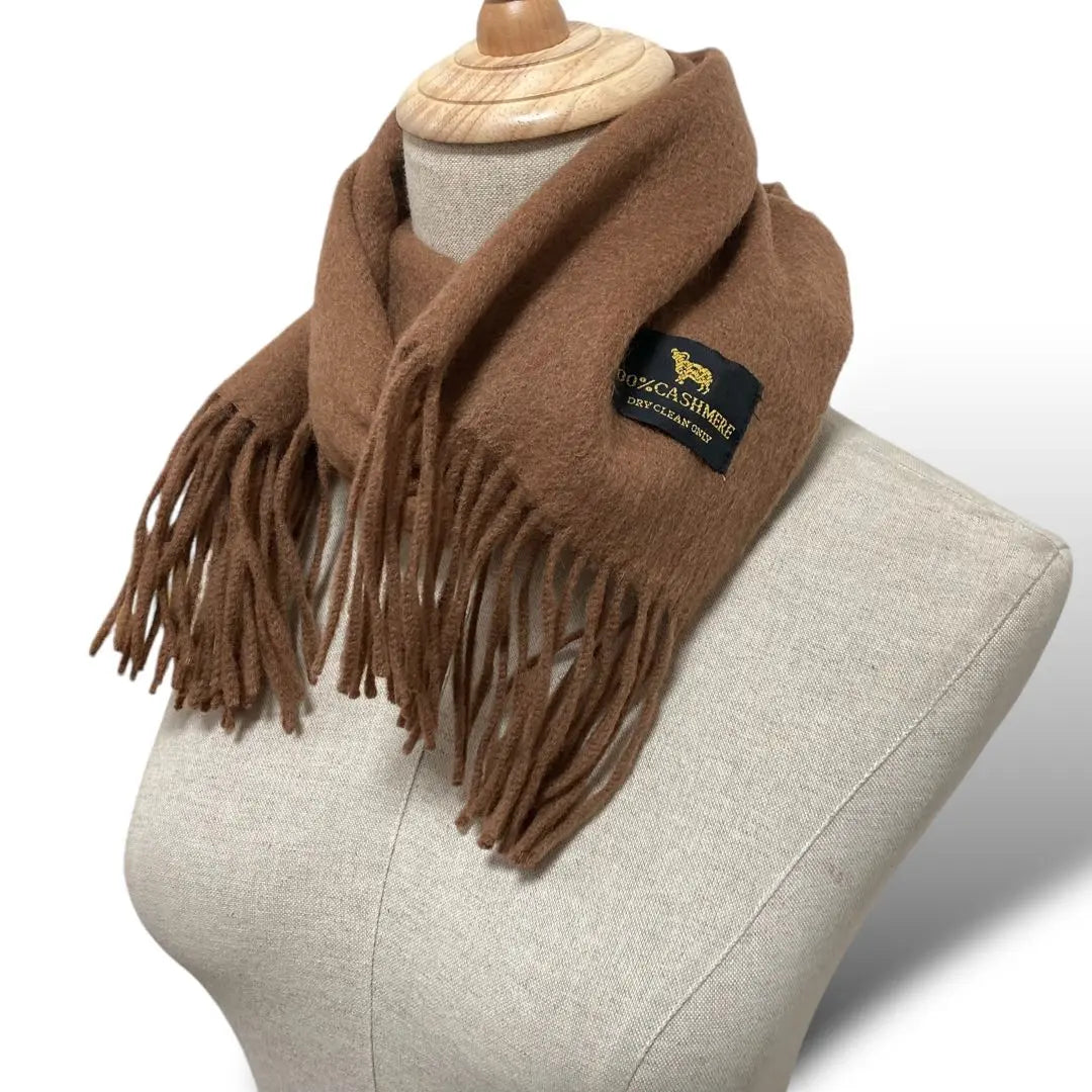 [Good condition] 100% cashmere scarf camel men's women's unisex