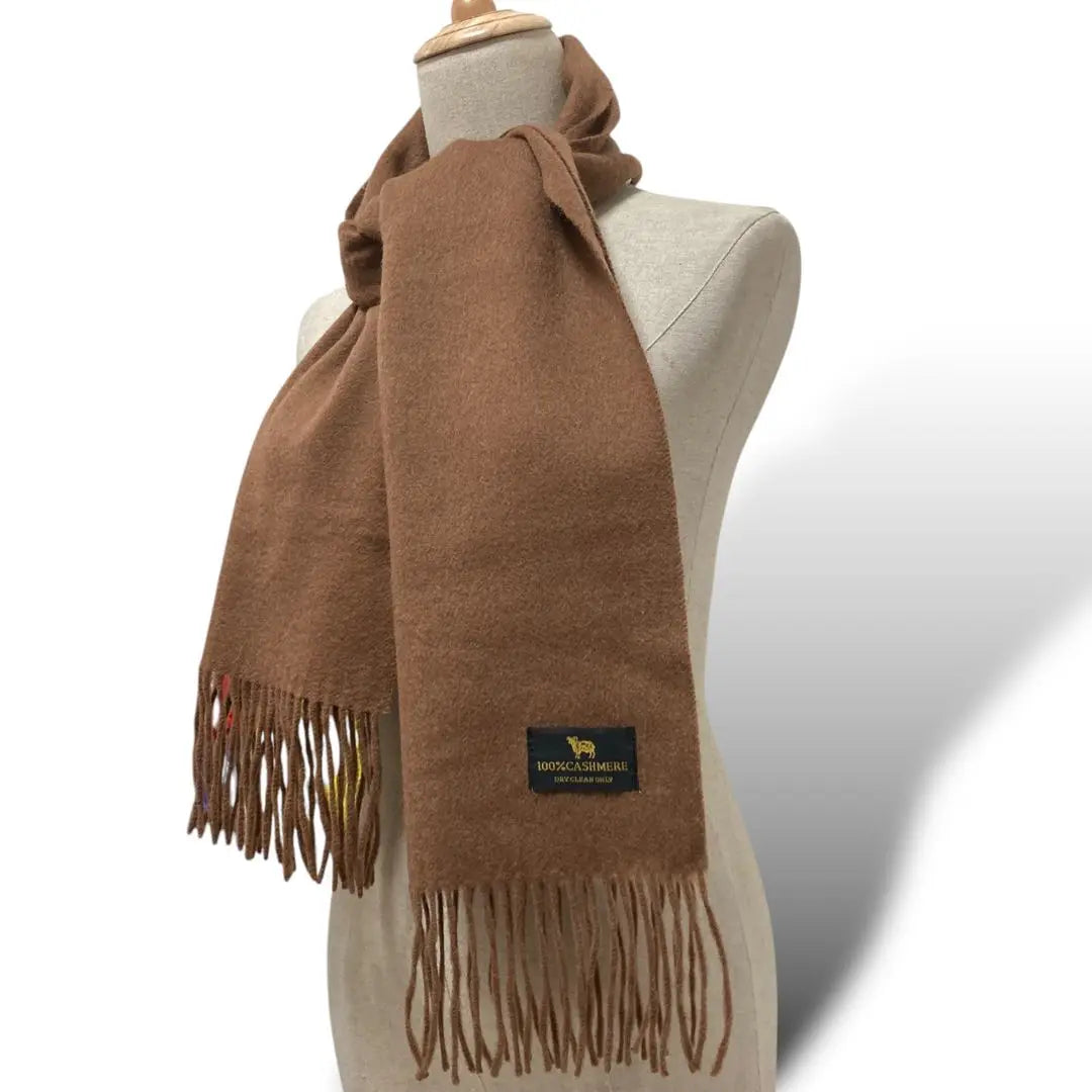 [Good condition] 100% cashmere scarf camel men's women's unisex