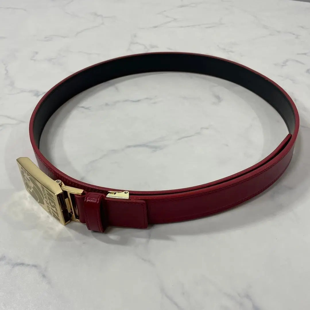 NESTA rare color logo lion buckle holeless leather belt