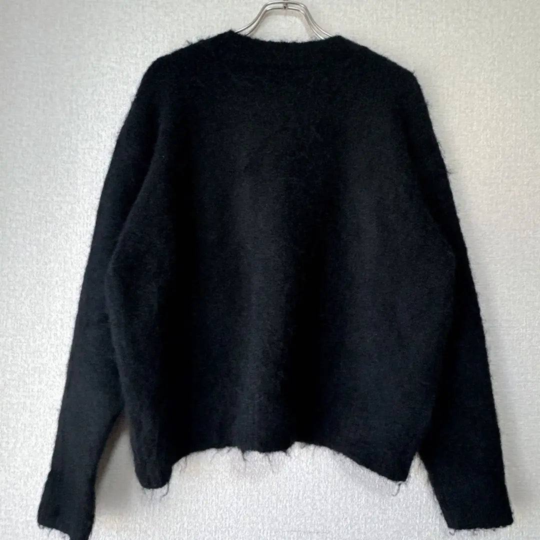 Add in the Life [F] Fluffy cardigan Black Black Beautiful casual e7